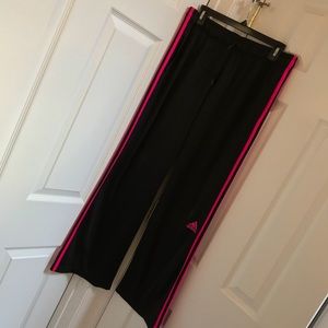 Black Hot Pink Three Stripe Pants